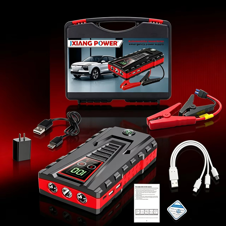Avehrit Auto-Starthilfe 12V Tragbarer Batterie-Booster mit 5000A Spitzenleistung und LED-Licht, Powerbank als Notfall-Starter für Benzin- und Dieselfahrzeuge - Bild 3