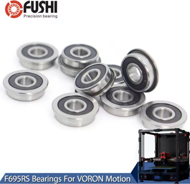 FUSHI F695 2RS Flansch Kugellager ABEC-7 in Silber, 10 Stück, Maße: 5 x 13 x 4 mm, passend für VORON Mobius 2/3 2/4 3D Drucker - Bild 1