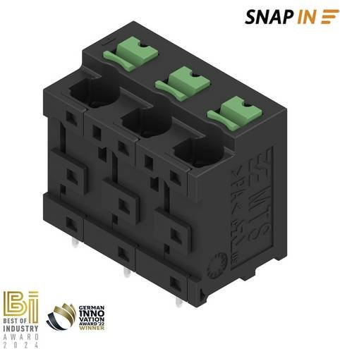 Weidmüller Leiterplattenklemme 4mm² Polzahl 3 Schwarz 23 Stück - Bild 1