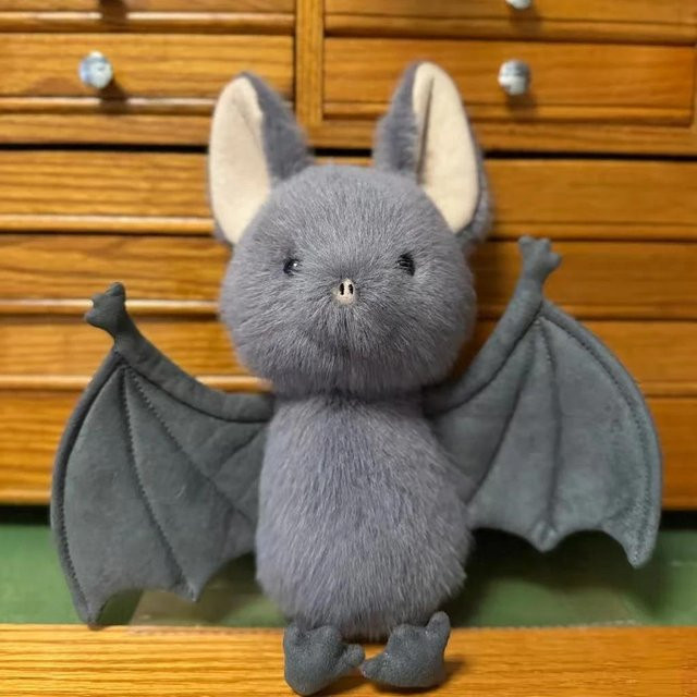 Binchi Fitness Graue Broox Fledermaus, Plüschtier, 18cm, ab 14 Jahren - Bild 1