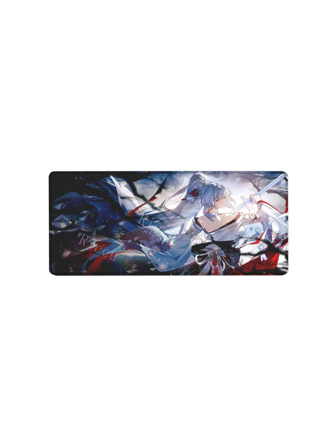 Hiyuki Wuthering Waves Gaming Mauspad mit Anime-Motiv, rutschfeste Schreibtischunterlage in Multicolour, B/T: 90 x 40 cm - Bild 4