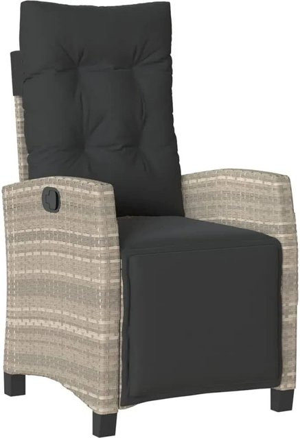 vidaXL Gartensessel mit Fußteil aus Polyrattan in Anthrazit mit UV-beständigen Kissen - Bild 1