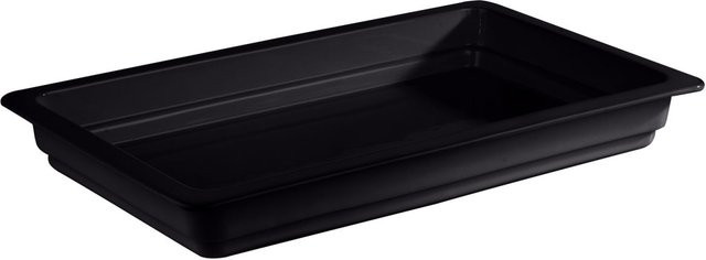 APS GN 1/1 Porzellangefäß in Schwarz, Volumen: 7,1 l, B/H/T: 32,5 x 6,0 x 53,0 cm - Bild 1