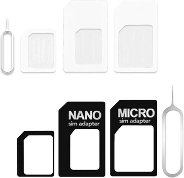 4-in-1 Universal SIM-Karten-Adapter-Set für Nano-SIM zu Micro-SIM Konvertierung in Weiß für Smartphones und 4G LTE USB Wireless Router - Bild 1