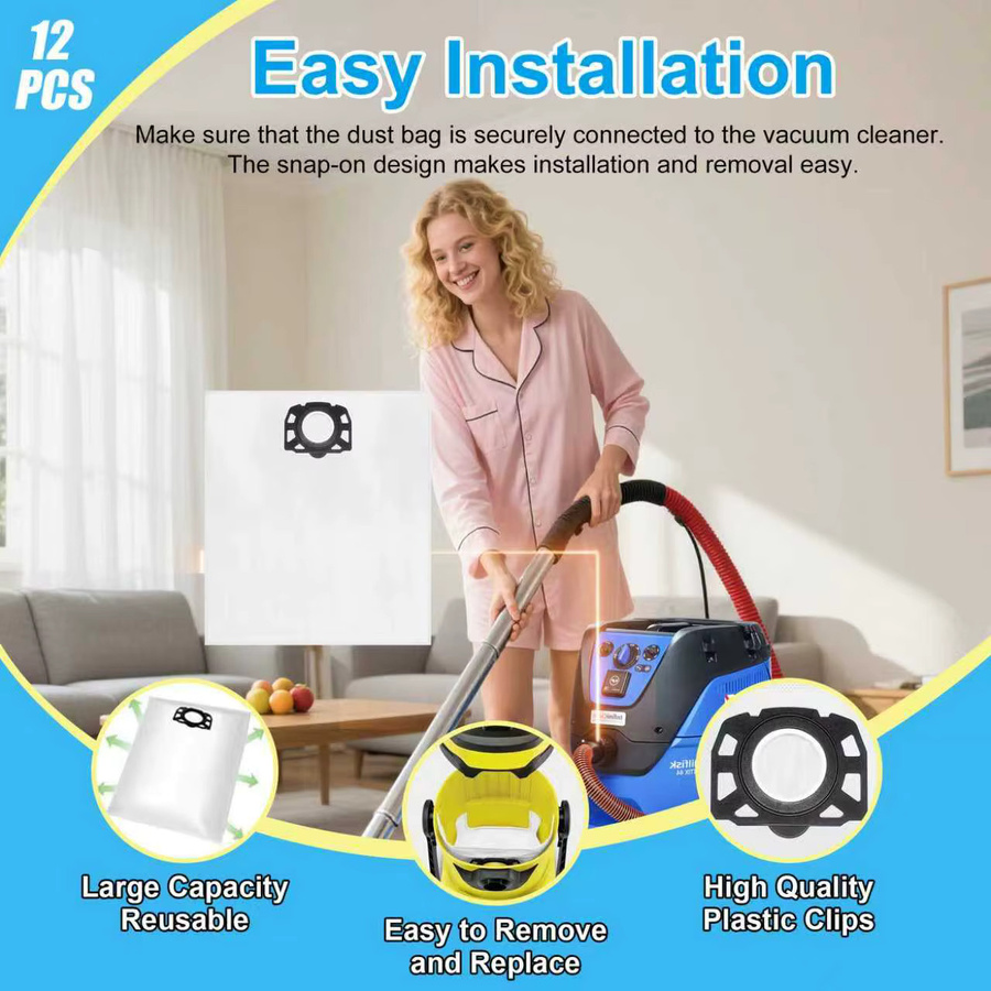 Premium Staubsaugerbeutel und Filter Zubehör-Set für Kärcher WD4 WD5 WD6 MV4 MV5 MV6 WD5P WD6P in Weiß - Bild 2