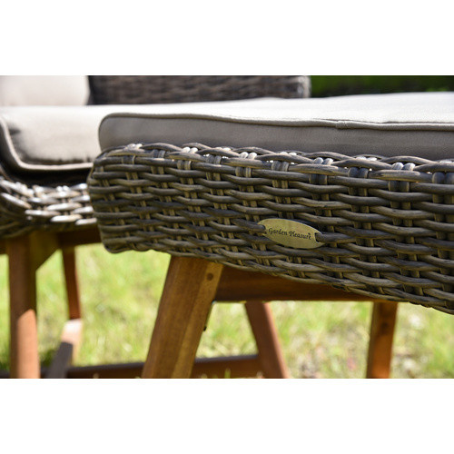 Garden Pleasure Lounger-Set Calvia Coffee aus Akazienholz, 3-teilig, braun/dunkelgrau - Bild 2