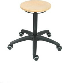 STIER Arbeitshocker mit Rollen aus Buche in Natur/Braun, Sitzhöhe verstellbar von 430 bis 620 mm - Bild 1