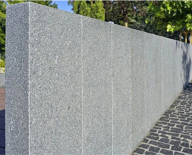Granit Palisade Antra-Grau gesägt und geflammt mit Fase B/T/H: 25 x 10 x 100 cm - Bild 1