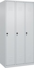 C+P Spind Classic PLUS Garderobenschrank mit 3 Abteilen, Grau, B/T/H: 90 x 50 x 185 cm - Bild 1