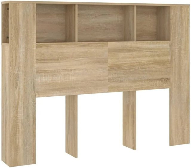 vidaXL Kopfteil mit integrierten Ablagen Sonoma-Eiche, B: 140 cm, T: 18,5 cm, H: 104,5 cm - Bild 1
