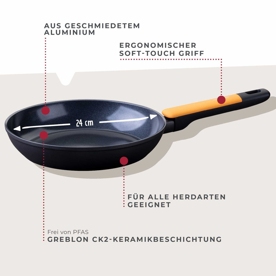 Fackelmann Bratpfanne Soft Collection aus Keramik in Schwarz, Ø 24 cm - Bild 3