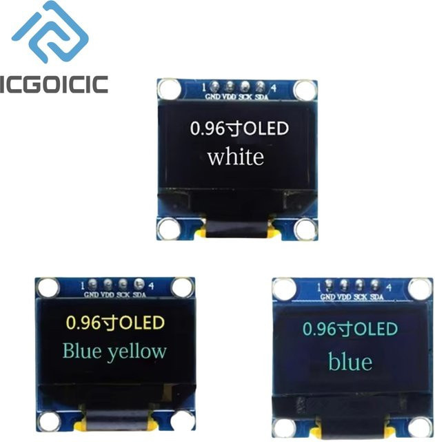 OLED LCD LED Display Modul 0,96 Zoll I2C IIC Seriell für Raspberry Pi und Arduino in Blau Weiß Gelb - Bild 1