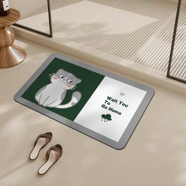 Saugfähige und rutschfeste Badezimmermatte von Yiran Furniture mit Cartoon-Tier-Design in Weiß, B/B: 40 x 60 cm - Bild 1