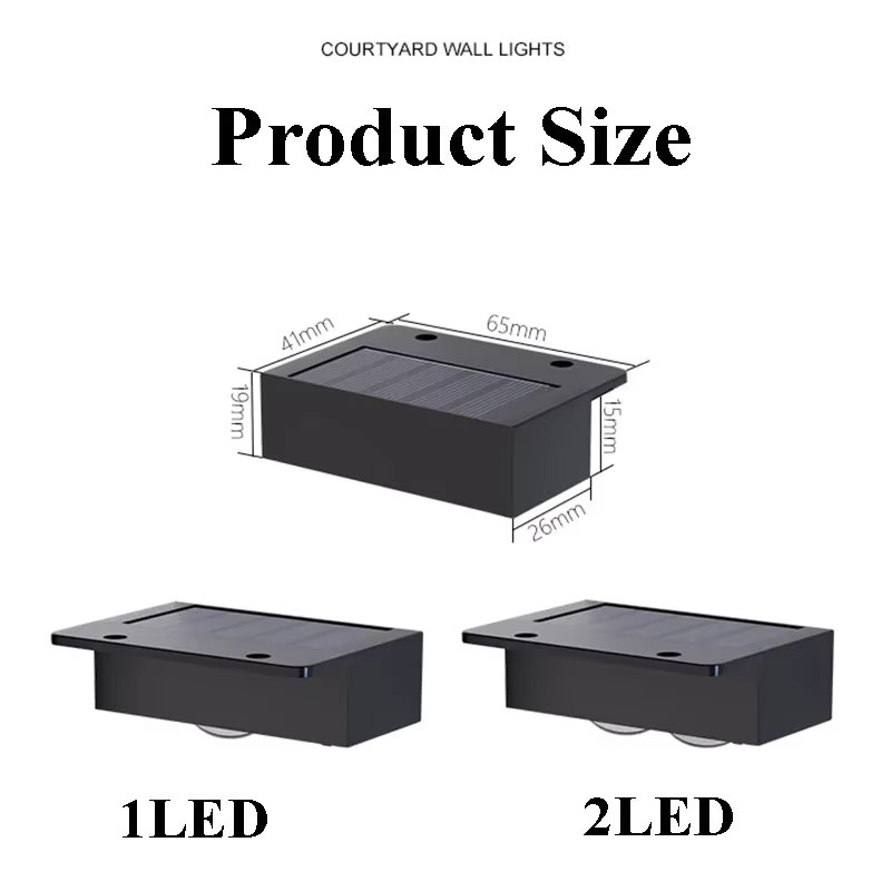 ZTree Solar-Stufenleuchten in Schwarz, wasserdichte LED-Wandleuchten für Garten, Terrasse und Gehweg, warmweißes Licht - Bild 6