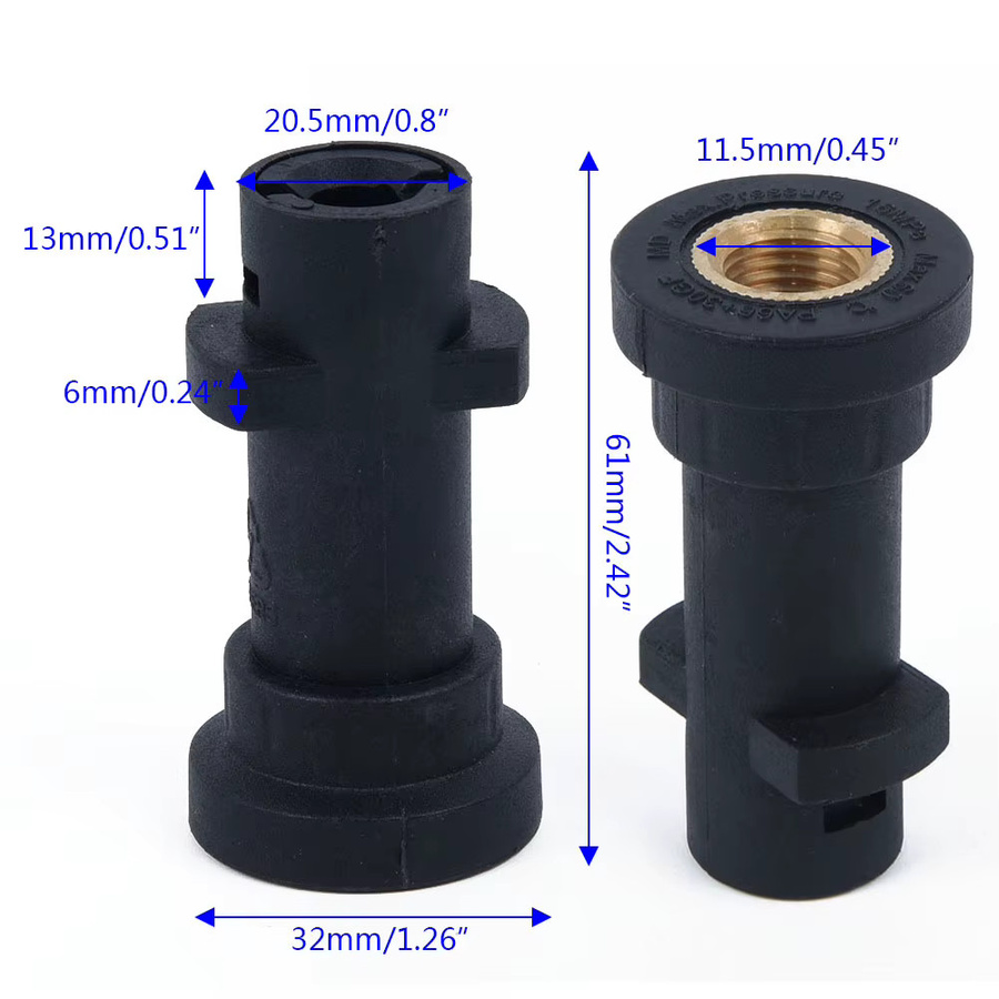 VIBRATITE Hochdruckreiniger-Adapter Bajonett 1/4 für BSP-Schaumgeber Ersatzanschluss für K-Serie in Schwarz - Bild 3