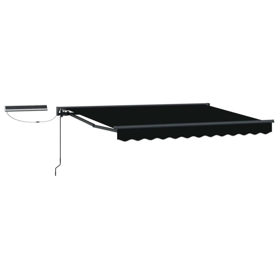 vidaXL Elektrische Ausziehbare Markise mit Fernbedienung in Schwarz und Anthrazit, B: 350 cm, T: 250 cm - Bild 2