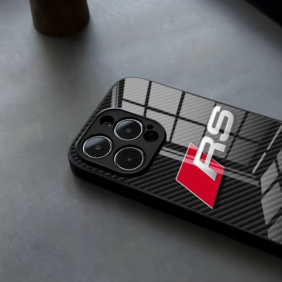 Rastar Handyhülle aus Glas mit Audi-Sportwagen Design in Schwarz für iPhone und Samsung Modelle - Bild 2