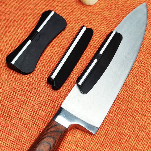 RSCHEF Messer-Schärfwinkel-Führung mit Keramikstab in Schwarz für 15 Grad Winkel, Schärfwerkzeug für Küchenmesser, Schleifsteine und Ölsteine - Bild 1