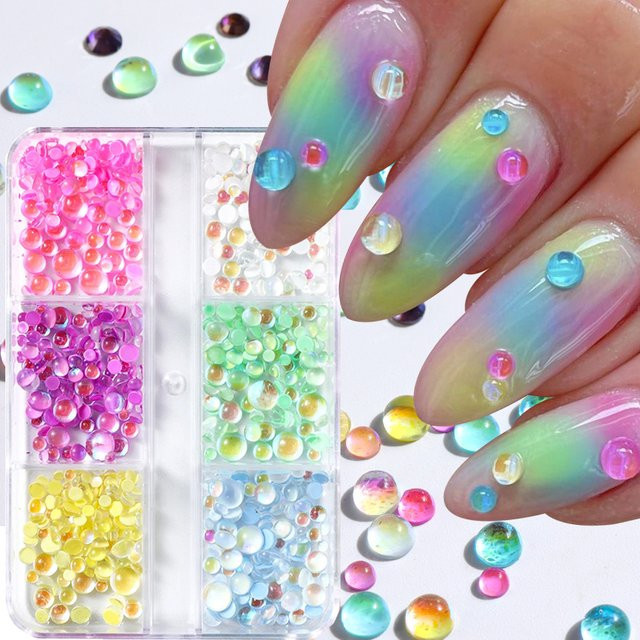 Full Beauty Nagelkunst Dekoration, Acryl Perlen, 3D Kristall Charms, Bunt - Bild 1