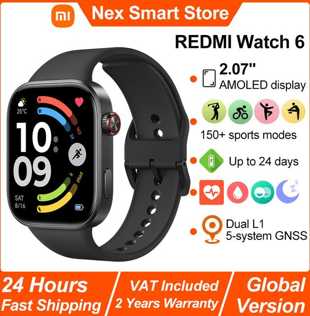 Xiaomi Redmi Watch 6 Smartwatch in Blau mit 2,07 Zoll AMOLED-Display, Herzfrequenz- und Blutsauerstoffüberwachung - Bild 1
