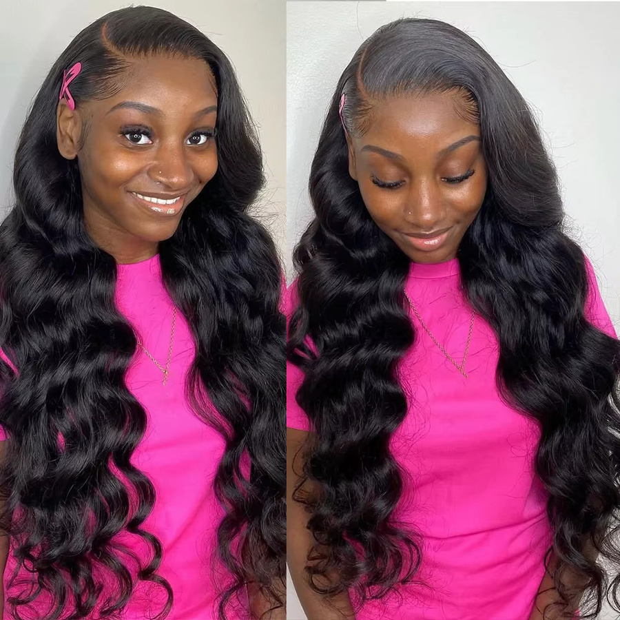 FIUMER Body Wave Echthaar-Perücke, 13x6 Lace Frontal, Transparent - Bild 5