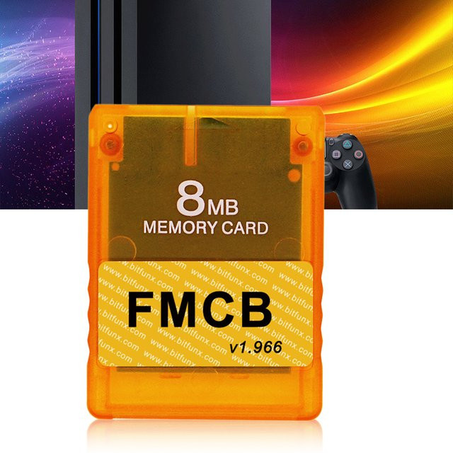 APWIKOGER PS2 Speicherkarte mit FMCB v3.0 und MCBoot für PlayStation 2, transparente Shell, Farben: Transparent oder Rot, Kapazität: 8MB/16MB/32MB/64MB - Bild 1