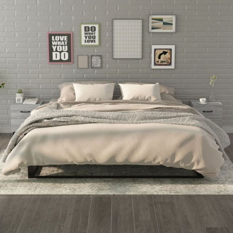 2er-Set Nachttische im Industrial Design von vidaxl, Grau, B/T/H: 40 x 35 x 47,5 cm - Bild 1