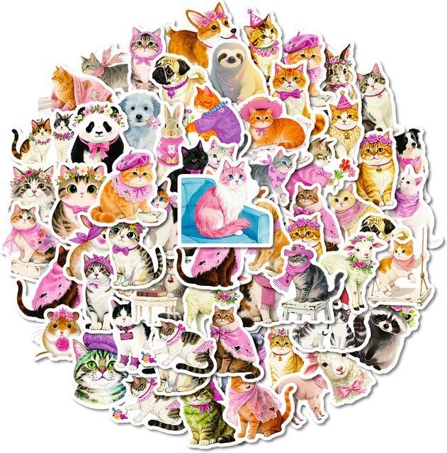 Charile Kawaii Tier Cartoon Aufkleber, Set, multicolour, paper - Bild 1