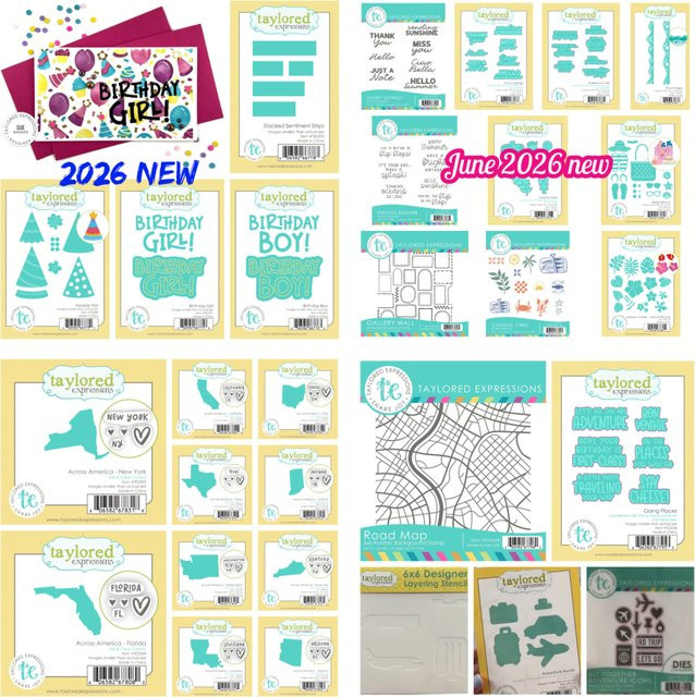 Taylored New Birthday Wishes Across the Miles Metall-Stanzformen und Stempel Set für DIY Scrapbooking in Multicolour - Bild 1