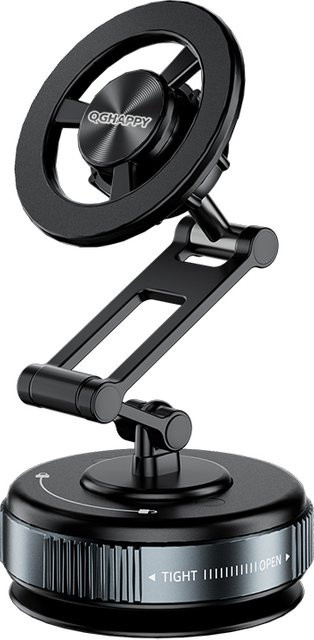 WSSHE MagSafe Autotelefonhalter mit Saugnapf und Vakuum-Magnet, 360 Grad drehbar und faltbar, Schwarz - Bild 1