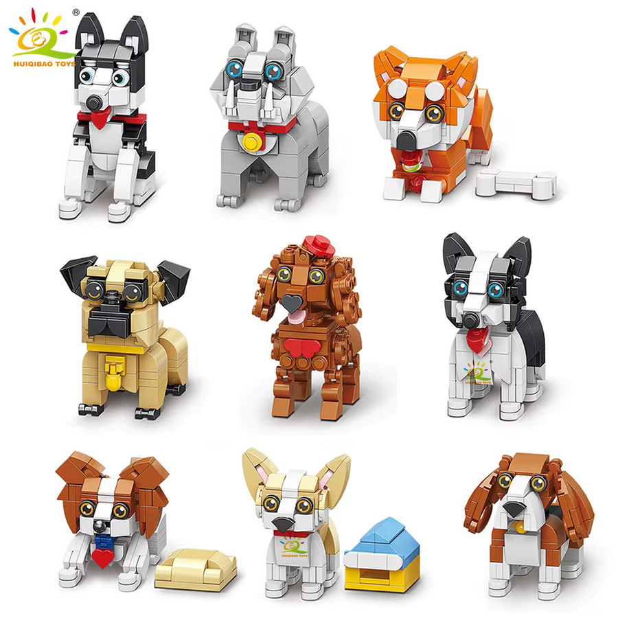 HUIQIBAO Hund Serie Micro Baustein Animal Corgi Husky Bulldog, Spielzeug - Bild 3