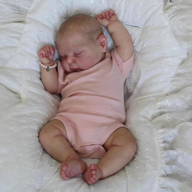NPK Reborn-Babypuppe Mädchen, Silikon, Rosa, 49cm - Bild 1
