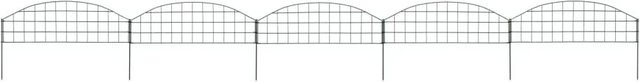 vidaXL Gartenzaun Set Konvex Grün aus pulverbeschichtetem Stahldraht, B: 77,3 cm, H: 26 cm - Bild 1