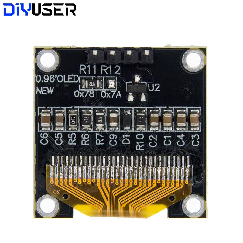 DIYUSER OLED Displaymodul 0,96 Zoll SSD1306 I2C 128x64 LCD-Bildschirmplatine in Weiß/Blau/Gelb-Blau - Bild 2
