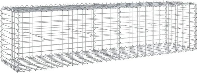 vidaXL Gabione mit Deckel aus verzinktem Eisen in Silber, B/T/H: 200 x 50 x 50 cm - Bild 1