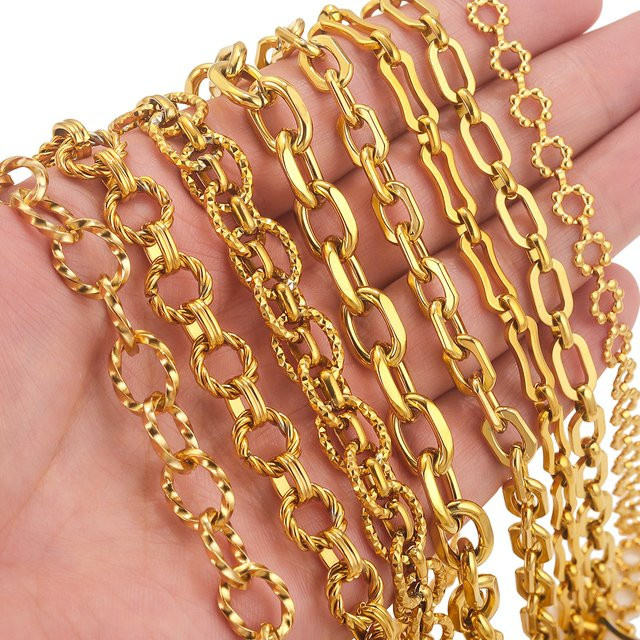 baizzx Kabelkette Edelstahl, 1 Meter, Unisex - Bild 1