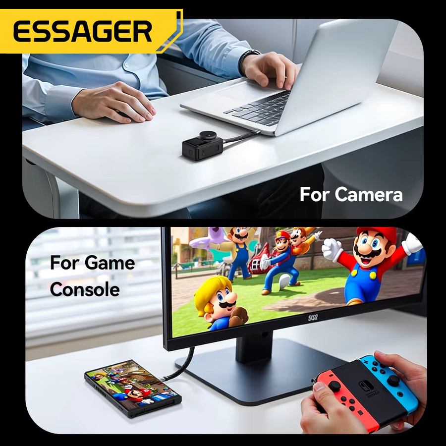 Essager USB 4.0 Typ-C-Kabel in Schwarz mit 40 Gbit/s Datenübertragung, 8K Video und 240 W PD Schnellladefunktion für MacBook, iPhone und Laptop - Bild 5