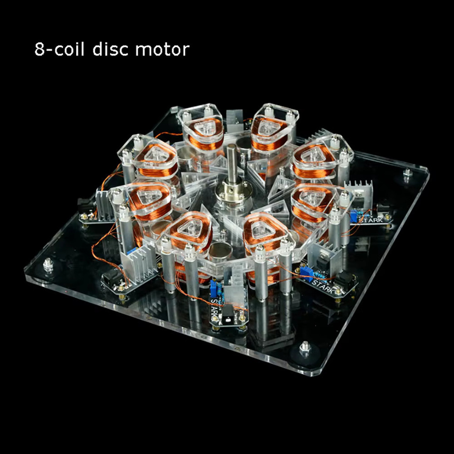 XMSJ 8-Spule Motor Disc Motor Modell, Eisenloser Generator, Metall, Bunt / Mehrfarbig - Bild 2