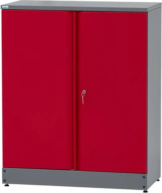 Küpper Hochschrank Dunkelrot mit 2 Türen, 3 Fachböden und Schloss, Höhe: 110 cm - Bild 1