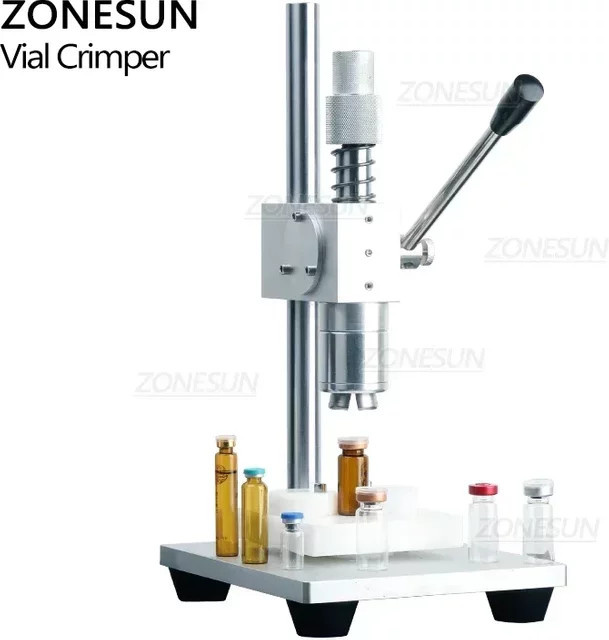 ZONESUN ZS-TVC2 Manuelle Versiegelungsmaschine zum Crimpen von Glasfläschchen in Silber, passend für 12.15.20.26.28mm - Bild 1