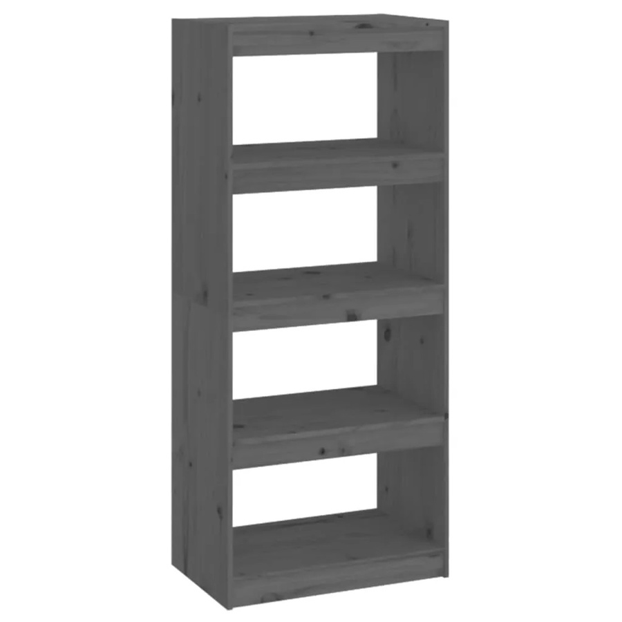 vidaXL Bücherregal Raumteiler aus Massivholz Kiefer in Grau, B/T/H: 60 x 30 x 135,5 cm - Bild 2