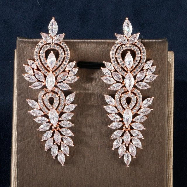 Lucky Star Jewelry Hängeohrringe, Kupfer, Roségold, Zirkonia, Damen - Bild 1