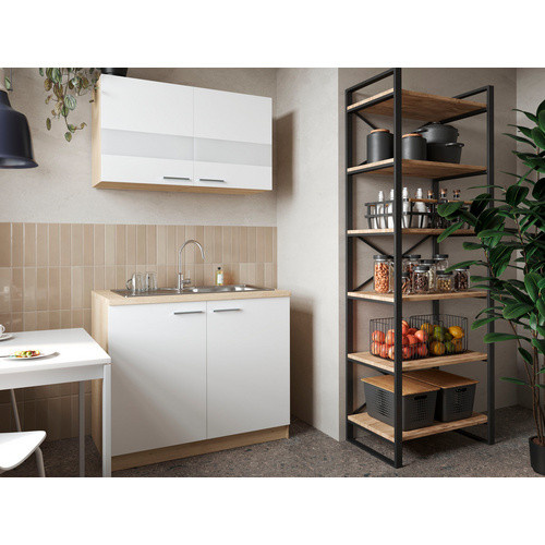 Respekta Küchenmöbel-Set Merle in Weiß mit Glastüren und Soft-Close-Funktion, B/H/T: 100 x 200 x 60 cm - Bild 2