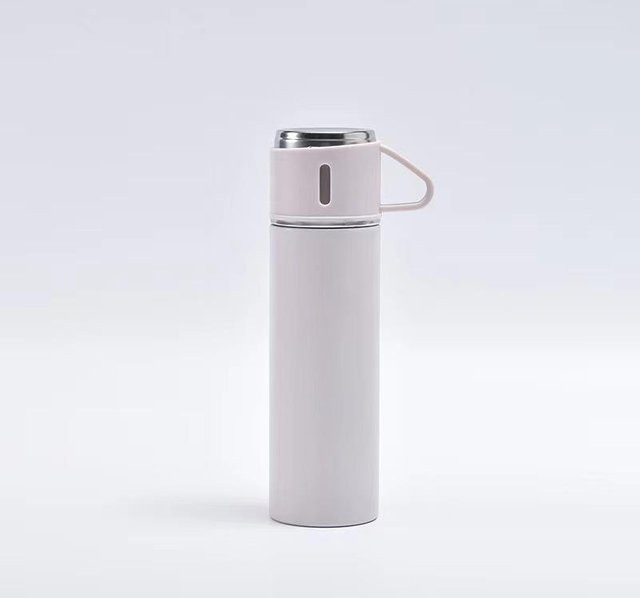 Yiran Furniture Thermobecher-Set Level Eins mit drei Deckeln aus Edelstahl, Weiß, 500 ml - Bild 1