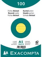 Exacompta Karteikarten DIN A5 liniert in Schwarz, Gelb und Weiß - Bild 1