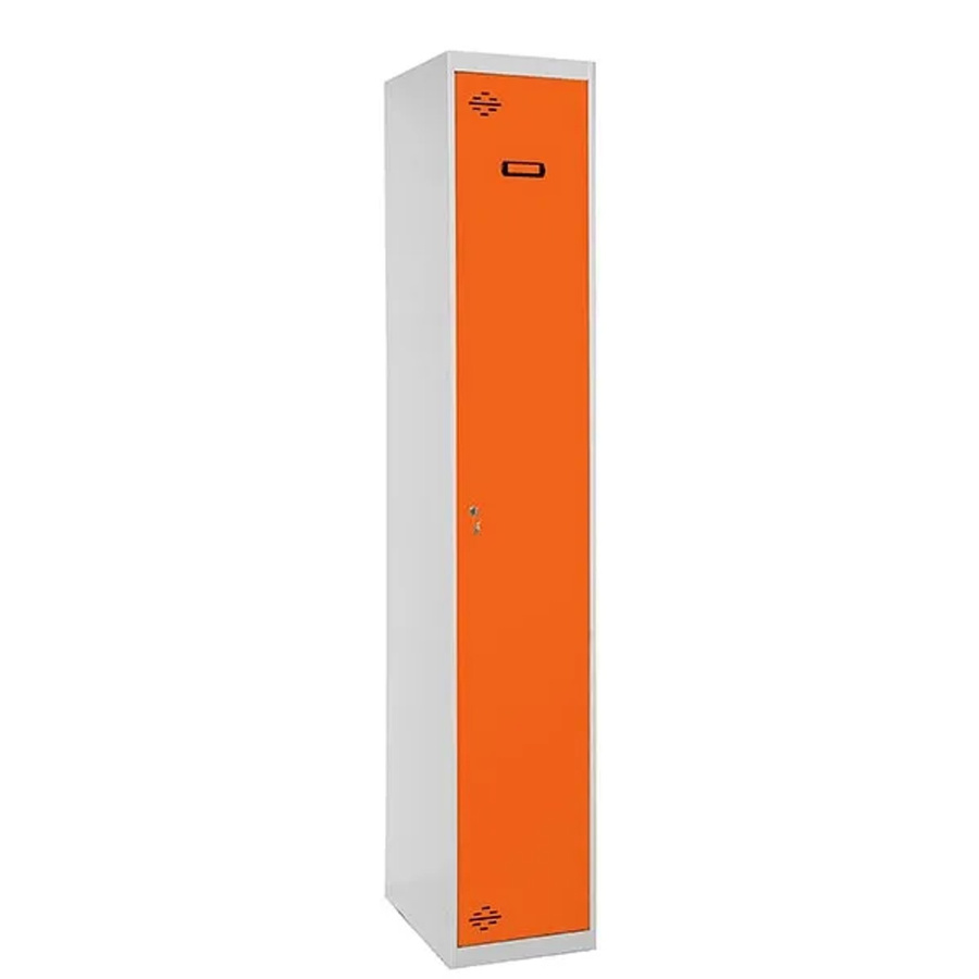 PROREGAL Spind AMEGO Grundmodul mit 1 Abteil als Schließfach und Garderobe, Grau-Orange, H x B x T: 180 x 40 x 50 cm - Bild 2
