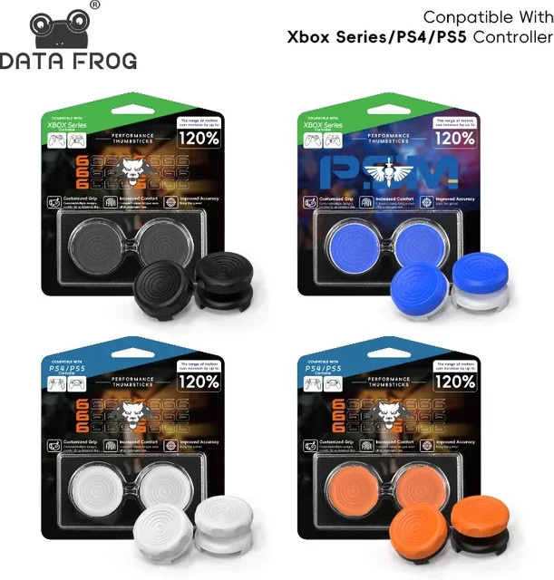 DATA FROG 2 Stück Analog-Stick-Kappen für PS4 und Xbox One Controller, FPS Präzisions-Ziel-Thumb-Grips, Multicolor - Bild 1