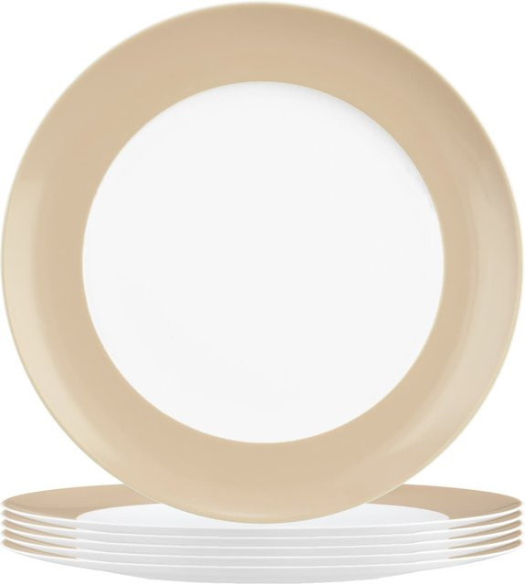Seltmann Weiden Frühstücksteller Liberty Pure Colors Beige Keramik 6er Set Durchmesser: 22,5 cm - Bild 1