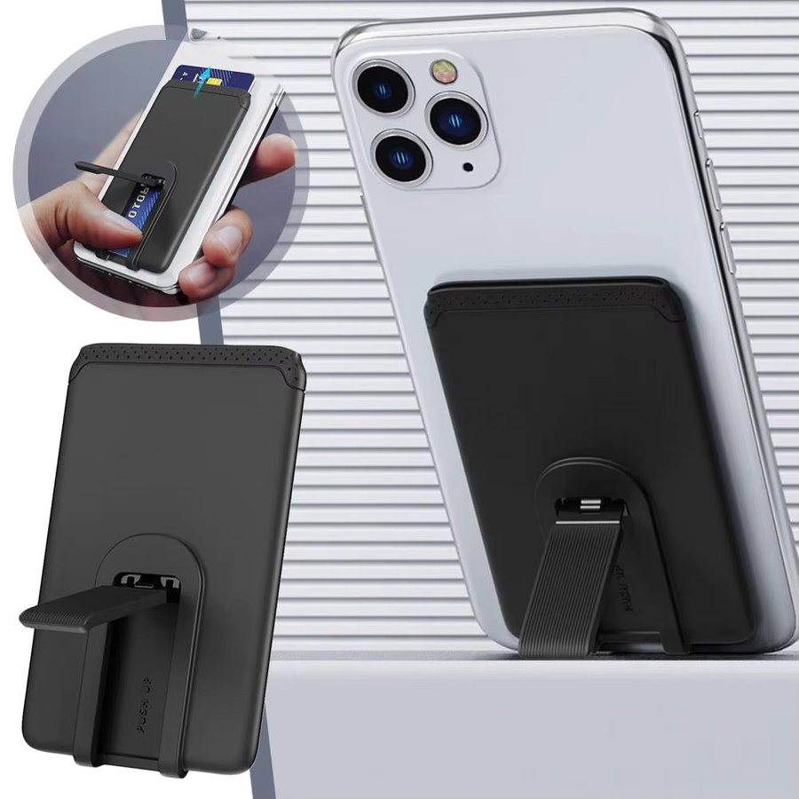 Universal Silikon Kartenhalter für iPhone und Samsung in Schwarz - Bild 2