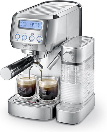 Caso 1821 Espresso Gourmet Siebträger-Espressomaschine in Silber